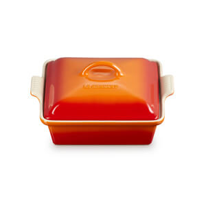 Le Creuset Volcanic Stoneware Deep Square Dish with Lid 23cm